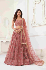 Onion Butterfly Net Sequins Embroidered Lehenga Choli