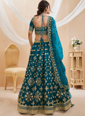 Blue  Art Silk Sequins Embroidered Lehenga Choli