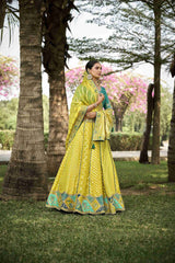 Rama Crepe Georgette Woven Embroidered Lehenga Choli