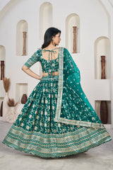 Rama Dolla Silk Woven Zari Embroidered Lehenga Choli