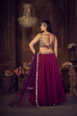 Elina Fashion Purple color Rangoli Silk Embroidery Work  Lehenga Choli for Women