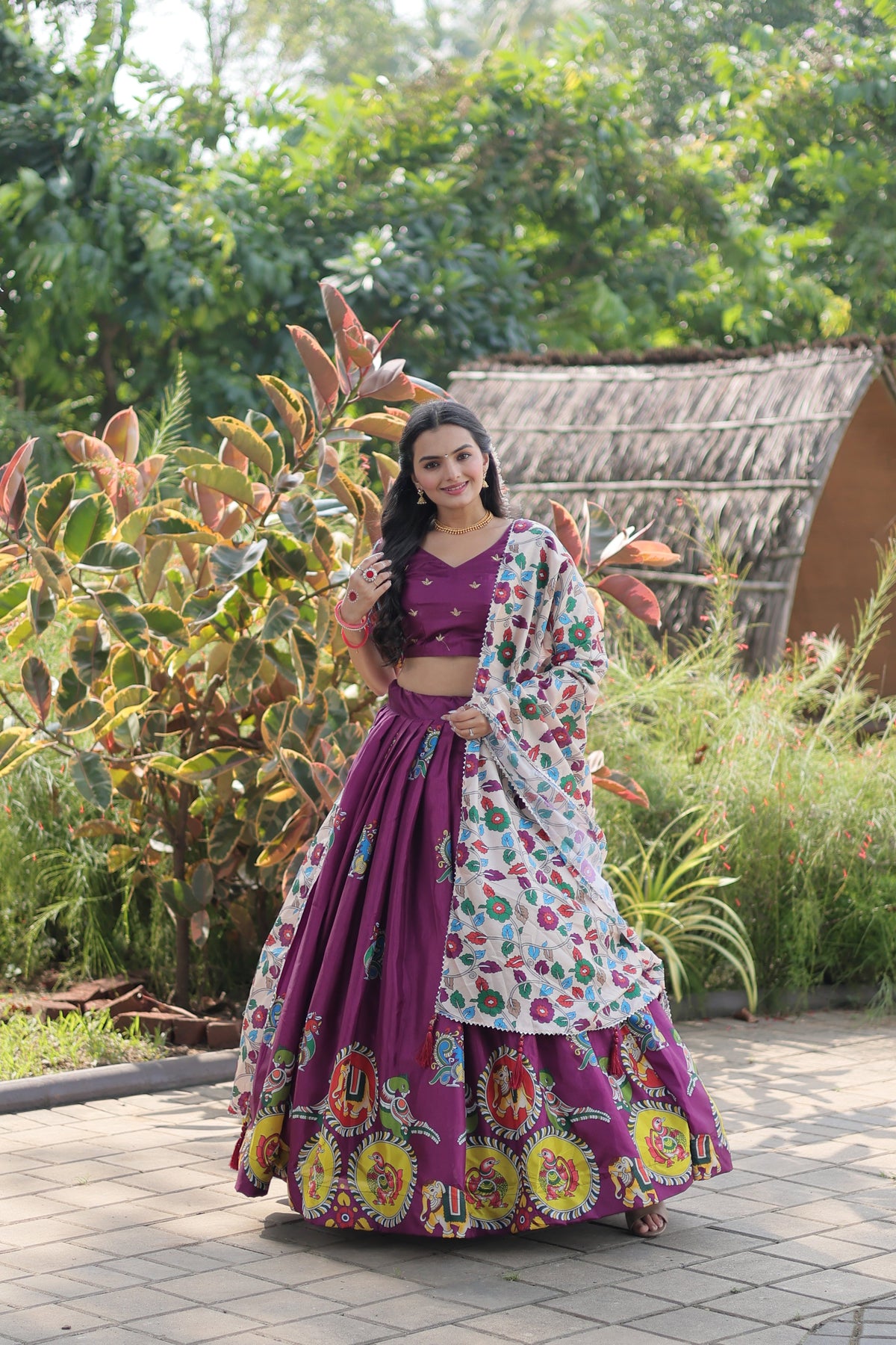 Wine Dolla Silk Embroidery Ready To Wear Lehenga Choli