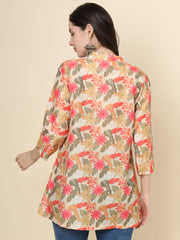 Multi Colored Cotton Printed  Tunic For Women