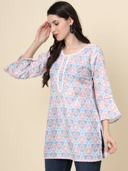 Multi Colored Cotton Printed  Tunic For Women