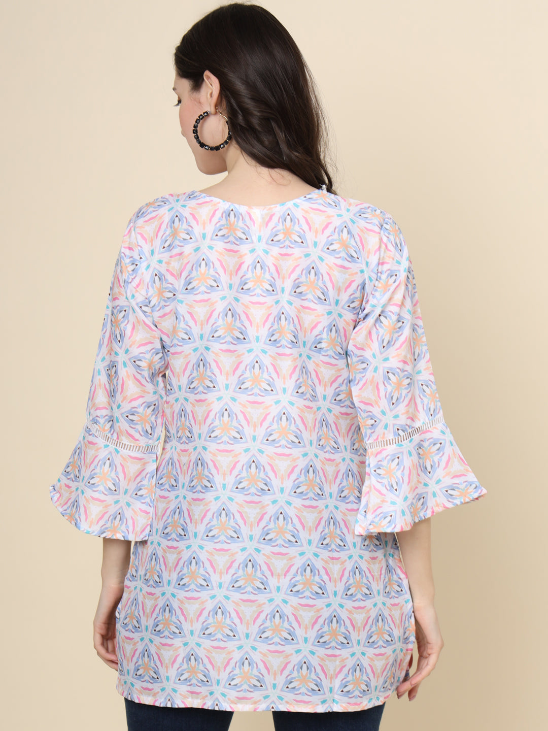 Multi Colored Cotton Printed  Tunic For Women