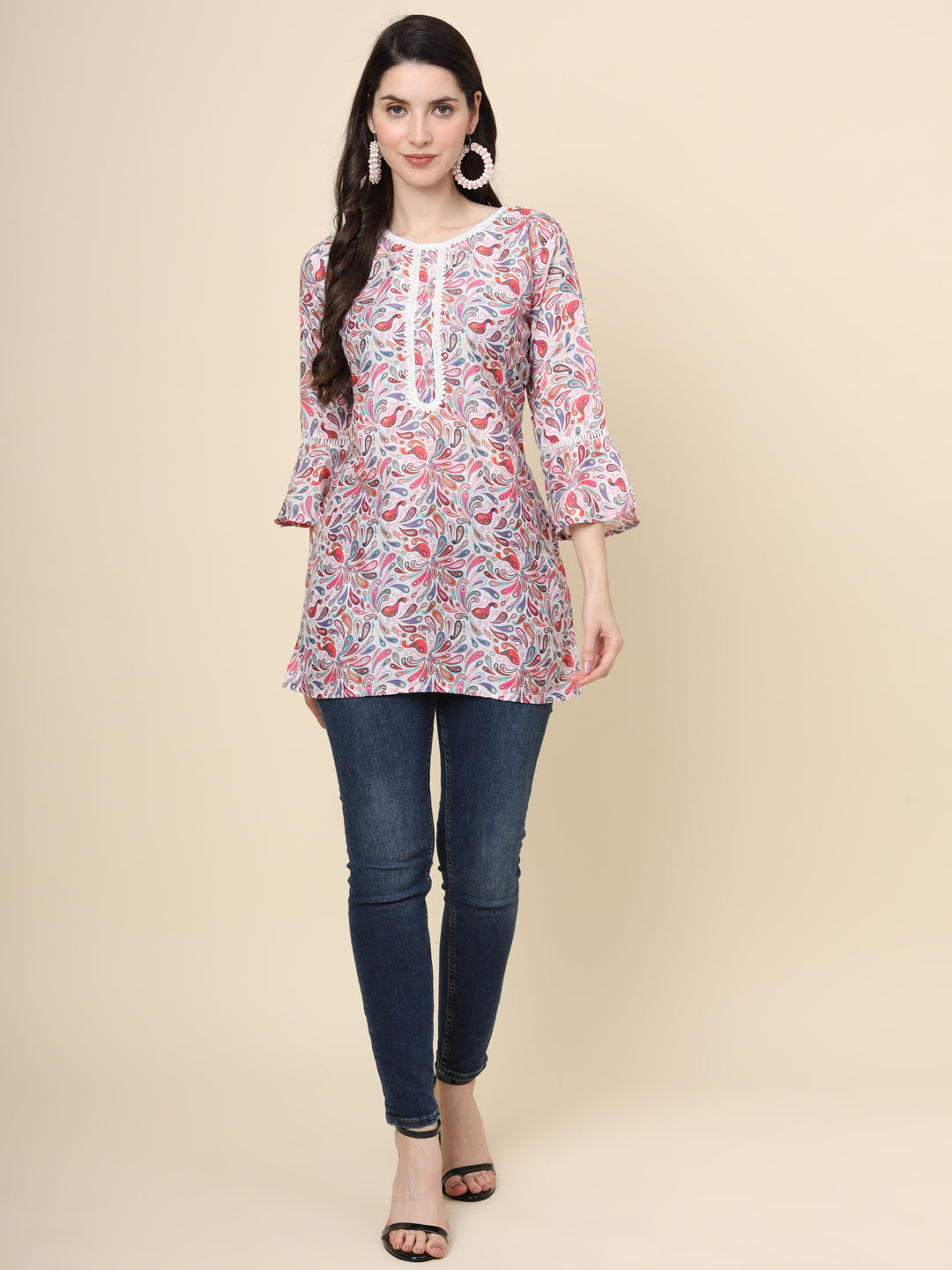 Multi Cotton Printed Casual Tunic