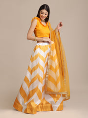 Elina Fashion Yellow color Banglory Silk Digital Printed Lehenga Choli for Women