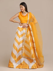 Elina Fashion Yellow color Banglory Silk Digital Printed Lehenga Choli for Women