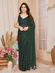 Green Georgette Swarovski Ready to Wear Saree