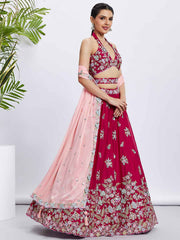 Rose Georgette Embroidered Lehenga Choli