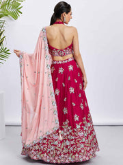 Rose Georgette Embroidered Lehenga Choli