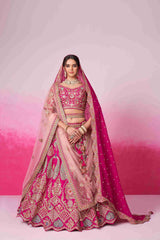 Pink Silk Coding Sequins Embroidered Bridal Lehenga Choli