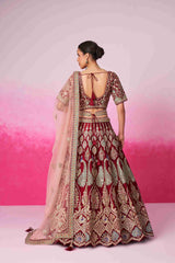 Red Silk Coding Sequins Embroidered Bridal Lehenga Choli