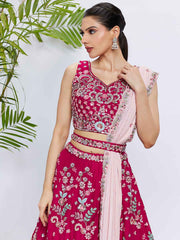 Rose Georgette Embroidered Lehenga Choli