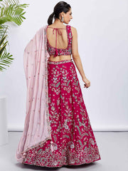 Rose Georgette Embroidered Lehenga Choli