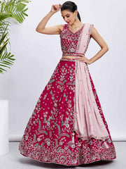 Rose Georgette Embroidered Lehenga Choli