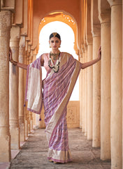 Violet Viscose Silk Woven Foil Printed Saree