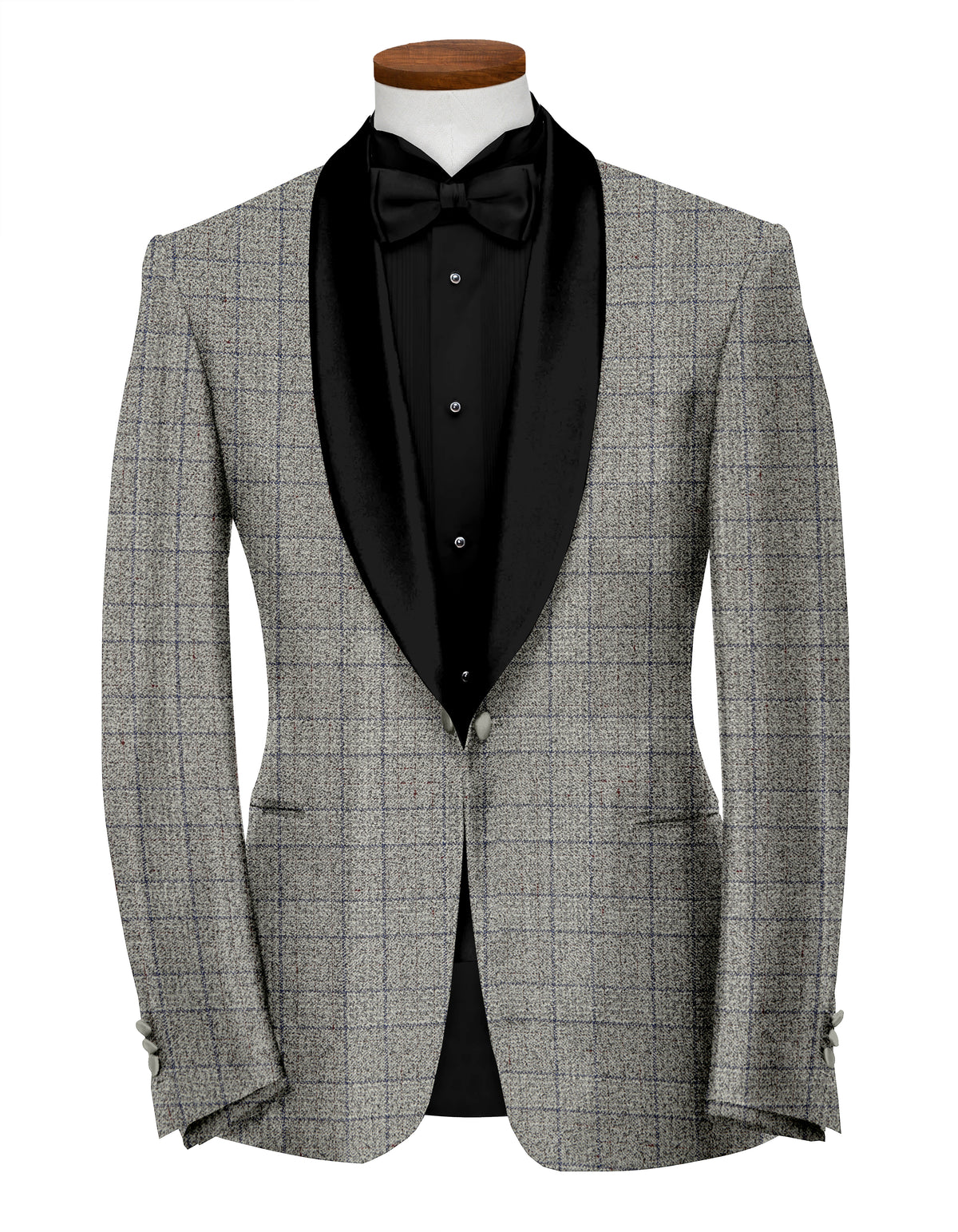 Veste de costume à carreaux de fête pour homme en argent pâle Blazer Slim Fit