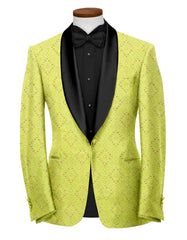 Veste de costume jacquard verte avocat pour homme, blazer slim fit