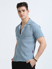 Blue Popcorn Half Sleeves Regular Shirt