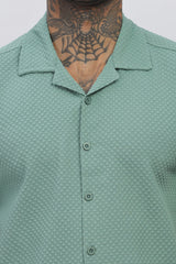 Light-Green Popcorn Half Sleeves Regular Shirt