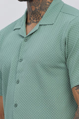 Light-Green Popcorn Half Sleeves Regular Shirt