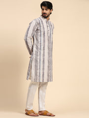 Men's Multi Viscose Cotton Digital Print Kurta Pajama Set