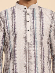 Men's Multi Viscose Cotton Digital Print Kurta Pajama Set