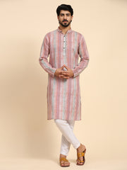 Men's Multi Viscose Cotton Digital Print Kurta Pajama Set