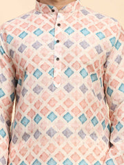 Ensemble pyjama Kurta à imprimé numérique en coton multicolore Rado pour homme 