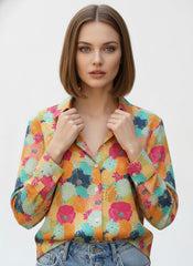 Multi Satin Printed Bohemian Shirt