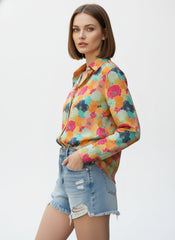 Multi Satin Printed Bohemian Shirt
