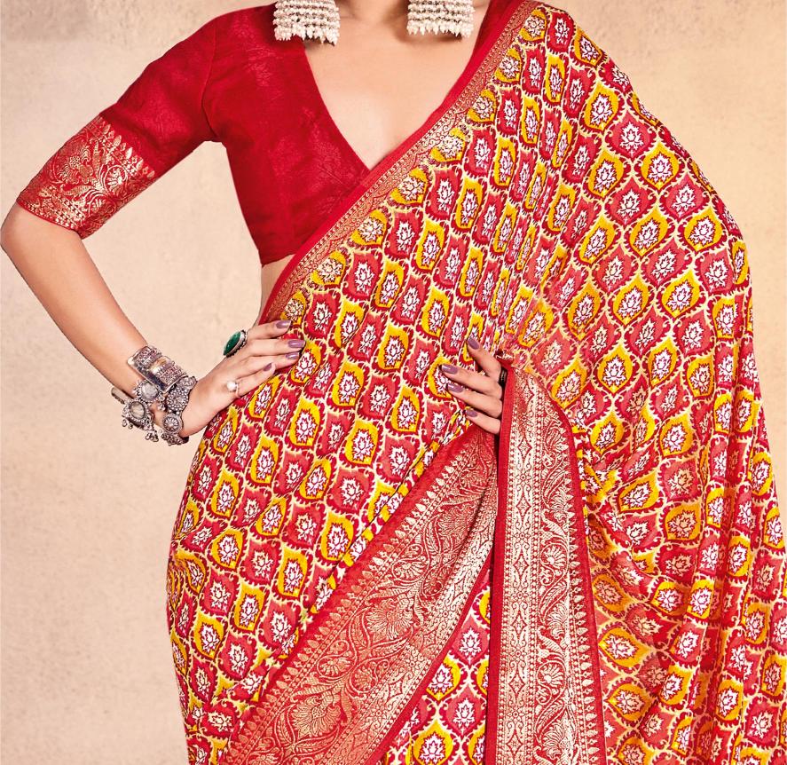 Yellow Mass Melo Kasab Jacquard Border Saree