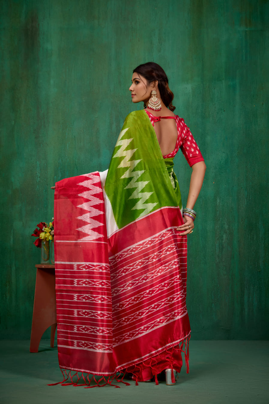 Green Mysore Art Silk Printed Ready to Wear Saree