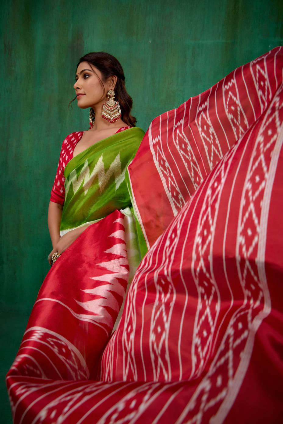 Green Mysore Art Silk Printed Ready to Wear Saree