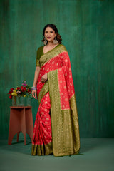 Red Banarasi Art Silk Woven Ready to Wear Saree