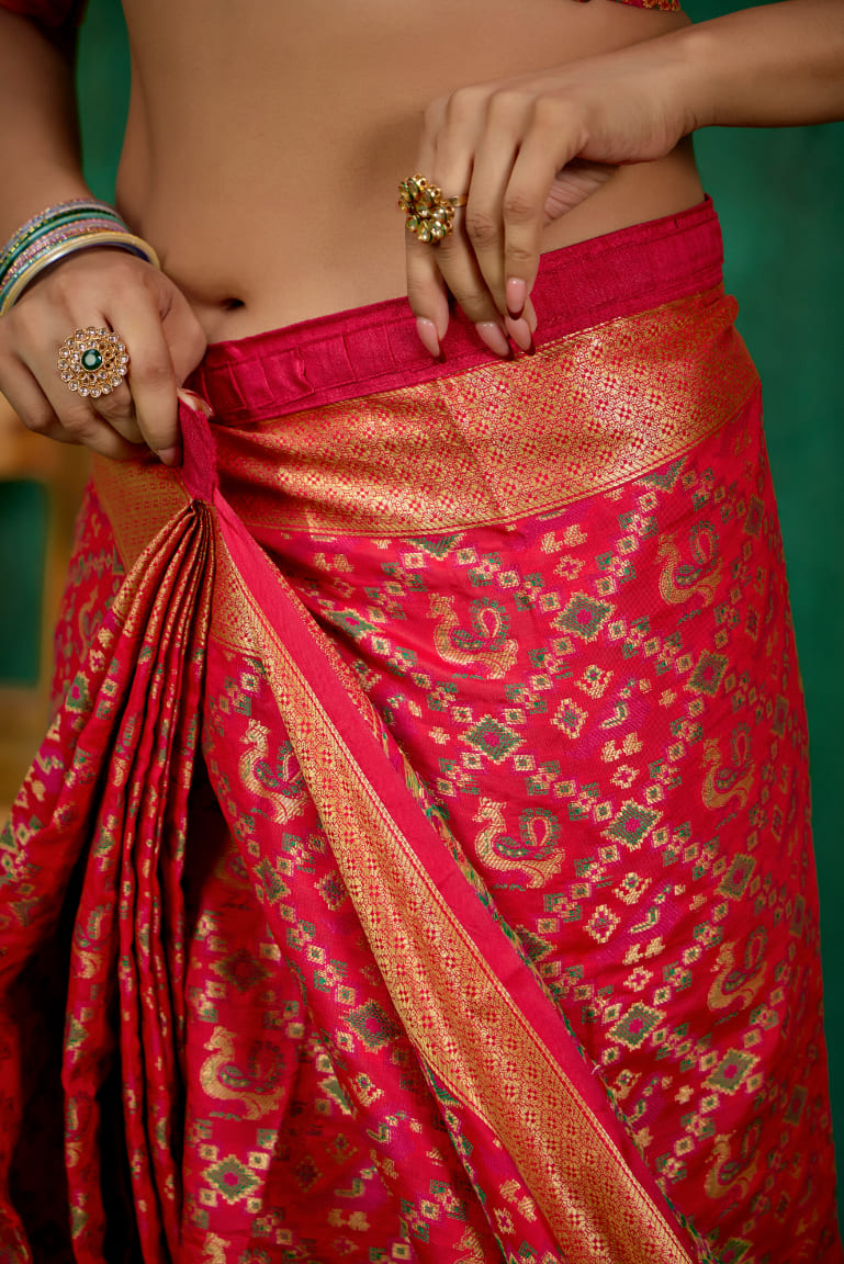 Red Banarasi Art Silk Woven Ready to Wear Saree