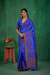 Blue Banarasi Art Silk Woven Ready to Wear Saree