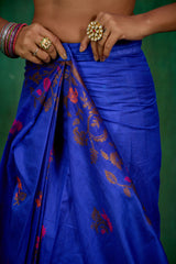 Blue Banarasi Art Silk Woven Ready to Wear Saree