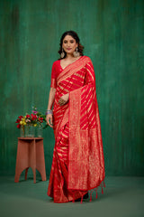 Red Banarasi Art Silk Woven Ready to Wear Saree