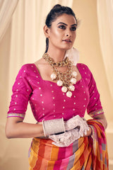 Multi Weightless Foil Print Saree