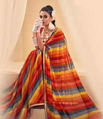 Multi Weightless Foil Print Saree