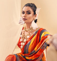 Multi Weightless Foil Print Saree