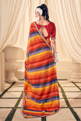 Multi Weightless Foil Print Saree