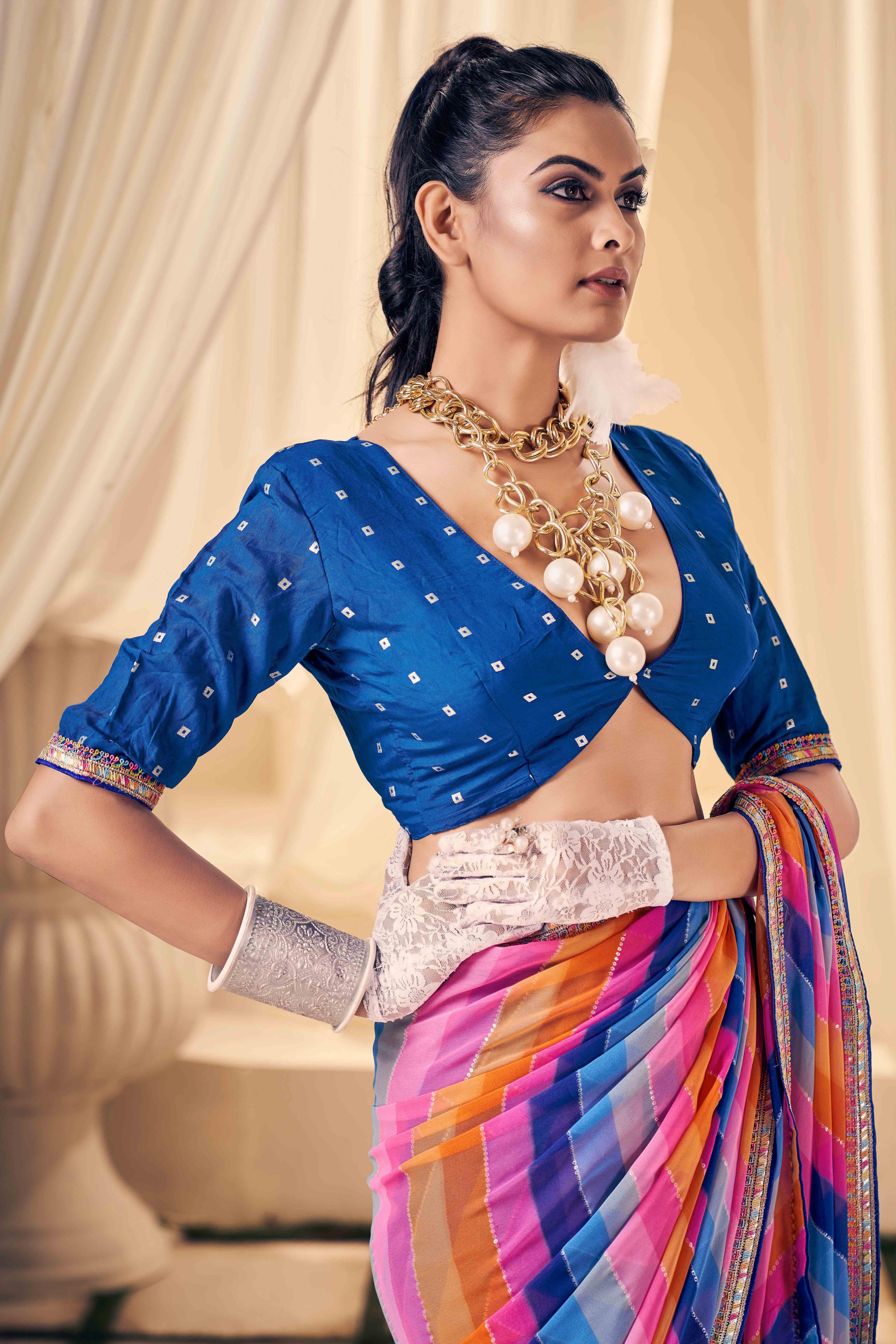 Multi Weightless Foil Print Saree