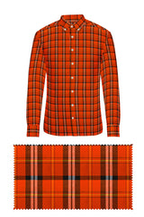 Blood Red Plaid Checks Button Down  Cotton Long Sleeves Jacquard Mens Shirt