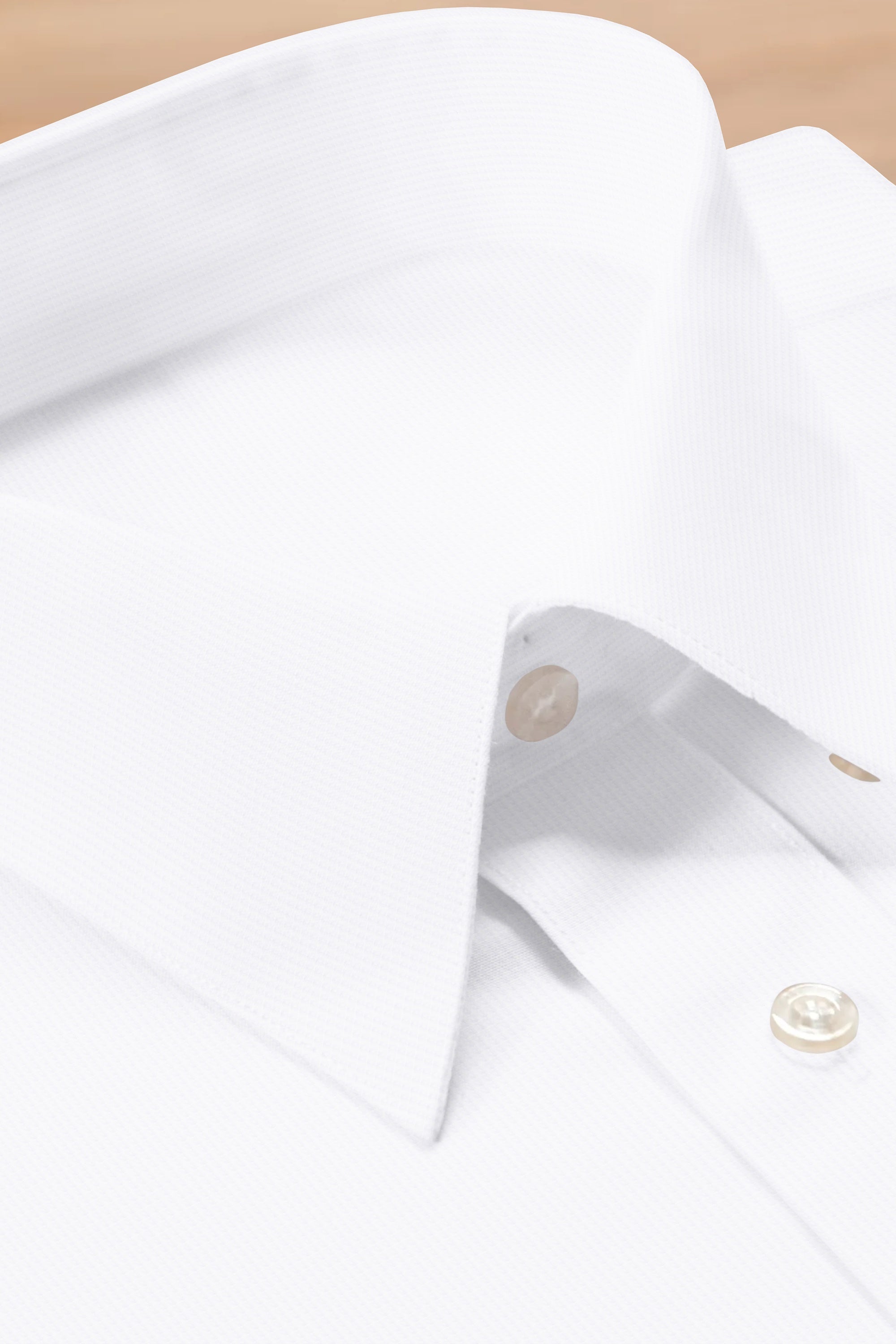 White Solid Plain Cotton Shirt With Spread Collar and Full Sleeves