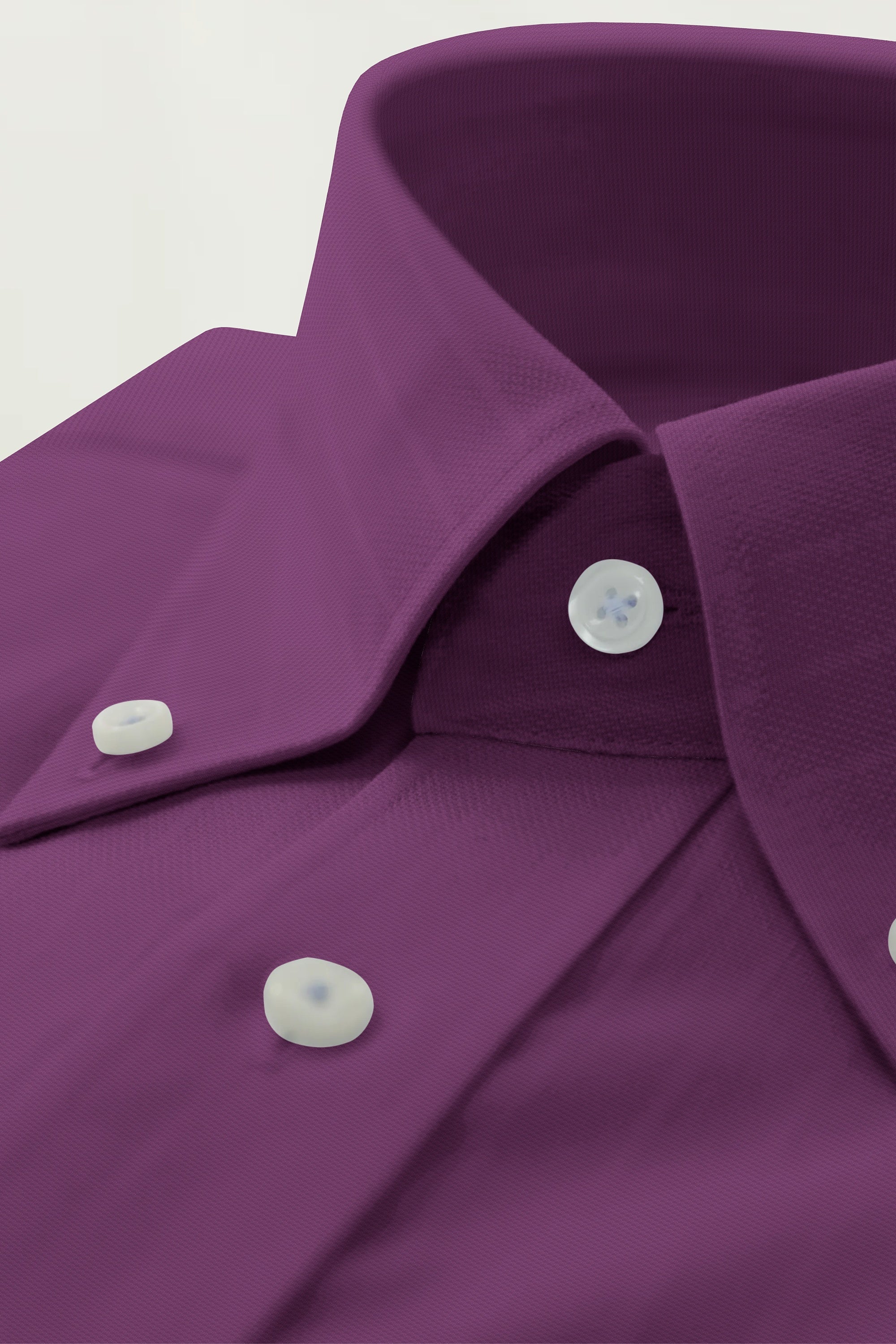 Purple Solid Plain Cotton Shirt With Spread Collar and Full Sleeves