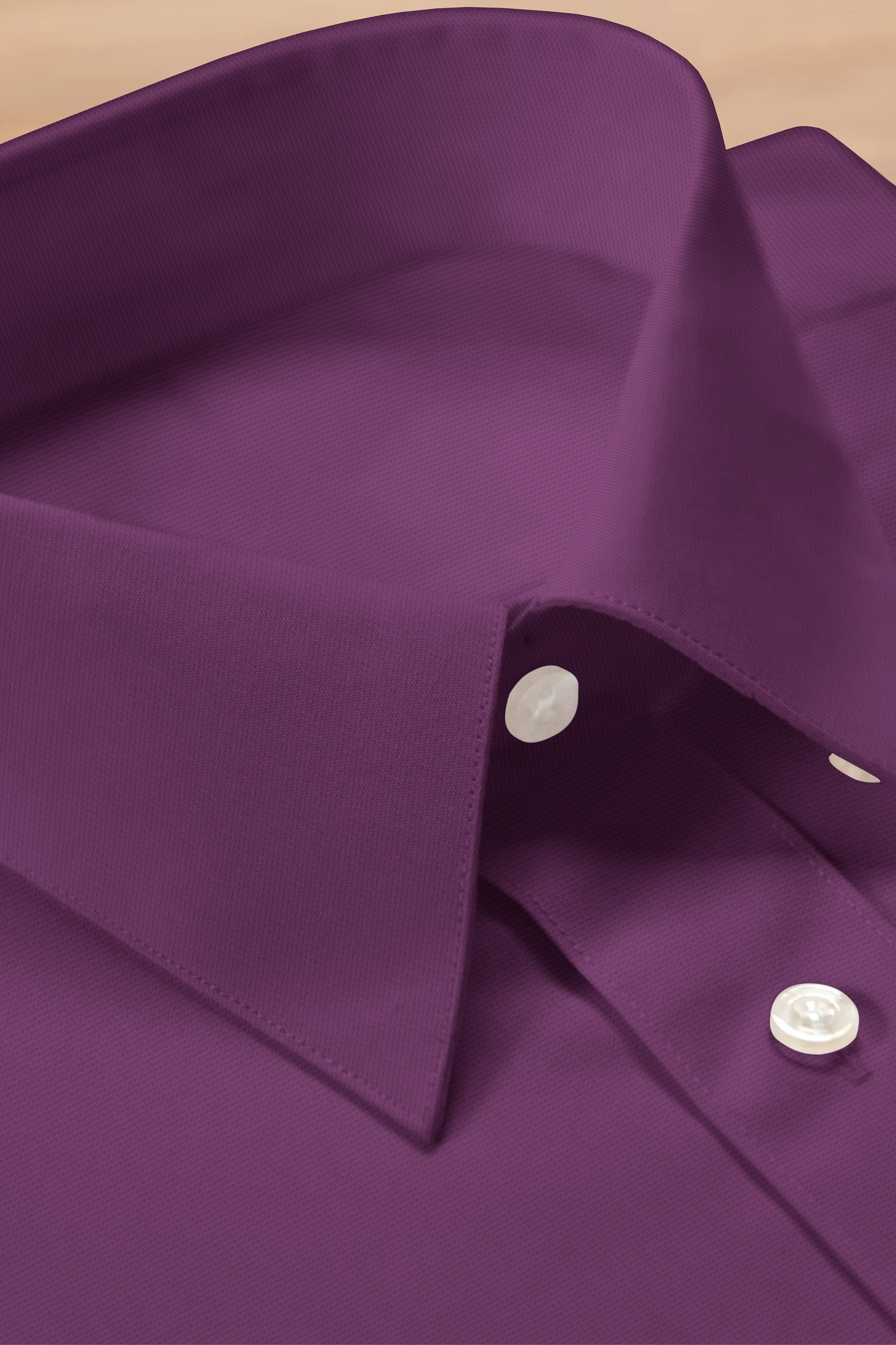 Purple Solid Plain Cotton Shirt With Spread Collar and Full Sleeves