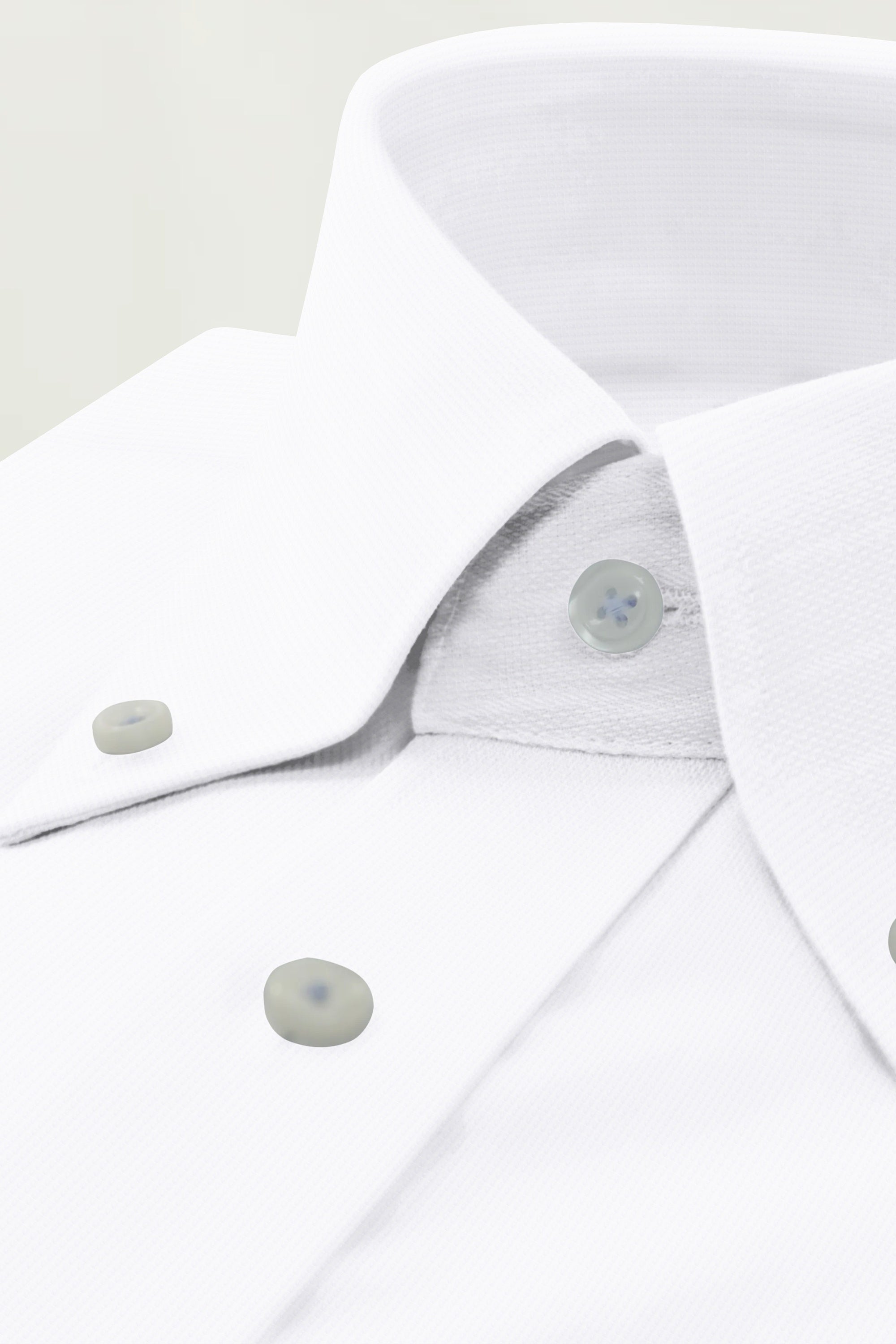 White Solid Plain Cotton Shirt With Spread Collar and Full Sleeves